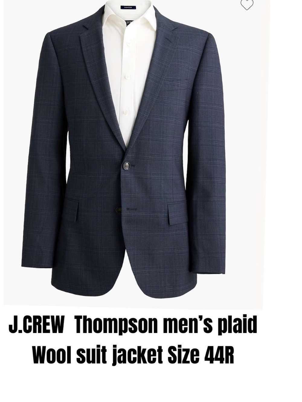 J.CREW  Thompson men’s plaid Wool suit jacket Size 44R